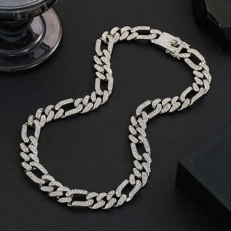 Hip Hop Figaro Chain Necklace 13mm Silver Gold Plated Figaro Link Chain Necklaces For Men Women Fashion Charm Jewelry - Uknowucme
