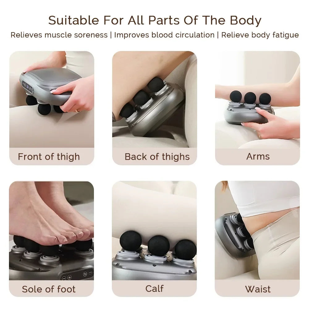 Six-head Fascia Gun High-Frequency Vibration Body Massage Gun Back and Waist Massager Massager Neck Shoulder Massager masajeador - Uknowucme