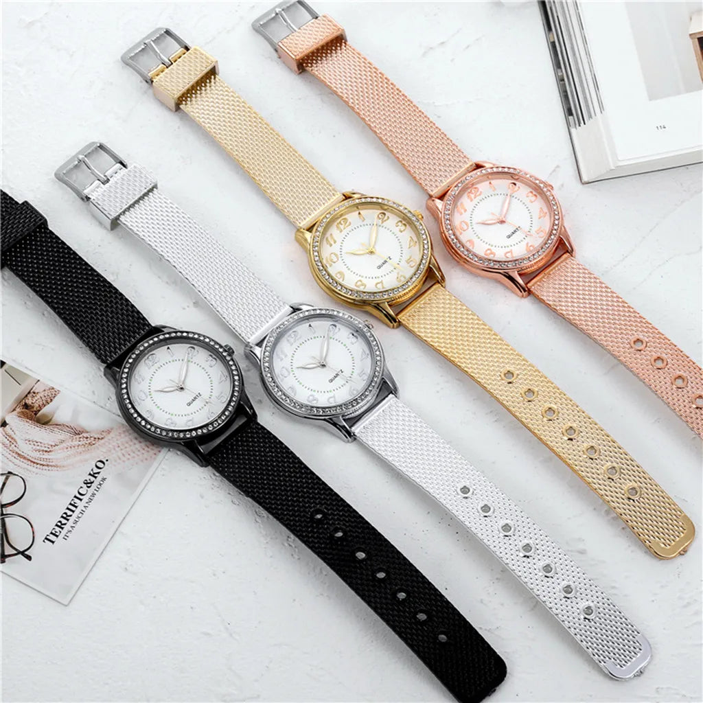 Watch For Women Luxury Watches Quartz Watch Stainless Steel Dial Casual Bracele Watch Ladies Quartz Wristwatch Simple Atmosphere - Uknowucme