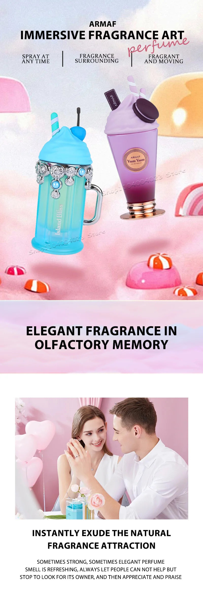 100ML Armaf Delights Yum Eau de Parfum Spray For Women Long-lasting Fragrance Mesmerizing Women's Perfume Floral Fruity Scent - Uknowucme