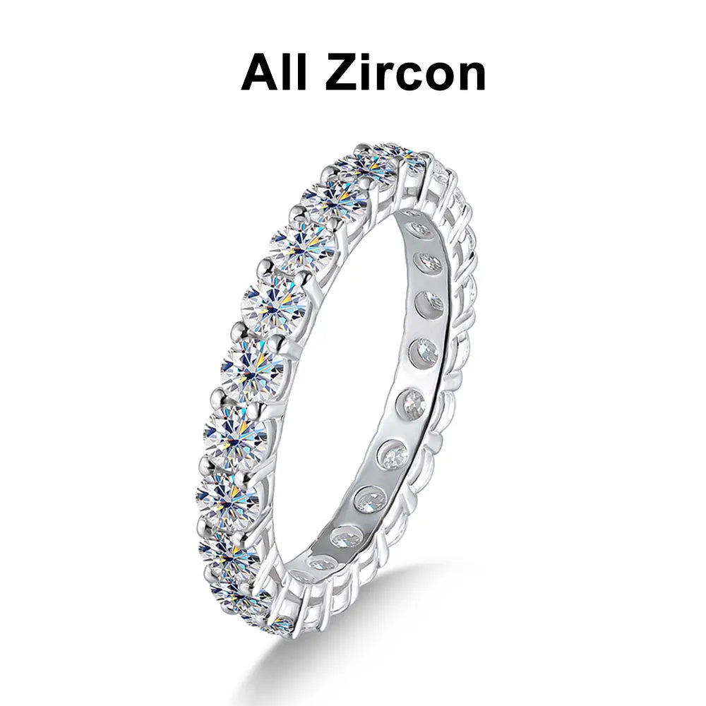 KNOBSPIN 3mm Round Moissanite Ring 18K White Gold Plated 925 Sterling Silver Fine Jewelry Wedding Engagement Rings for Women Man - Uknowucme