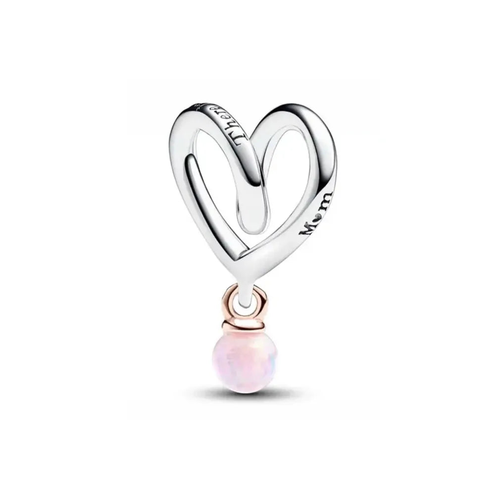 2025 New Hot Selling 925 Silver Heart Shaped Bead Bracelet Suitable for European Women's Exquisite Charm Jewelry - Uknowucme