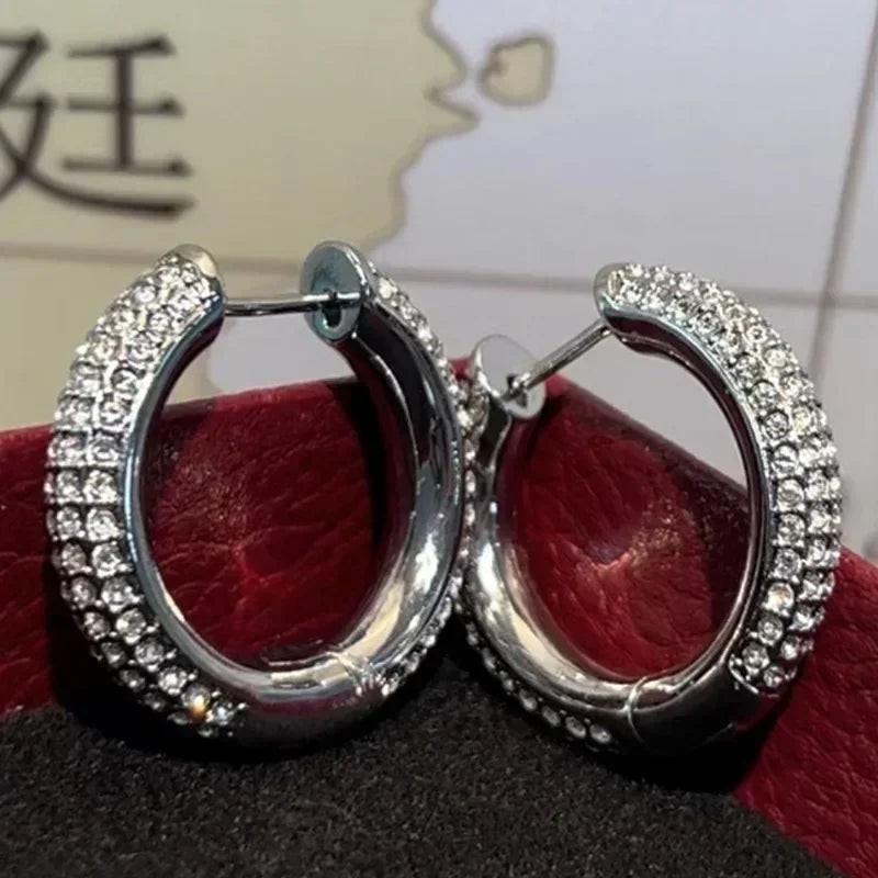2025 New Trend Fine Jewelry Sets Charm Personality Gold Silver Geometric Crystal Fashion Personality Necklace Earrings for Women - Uknowucme