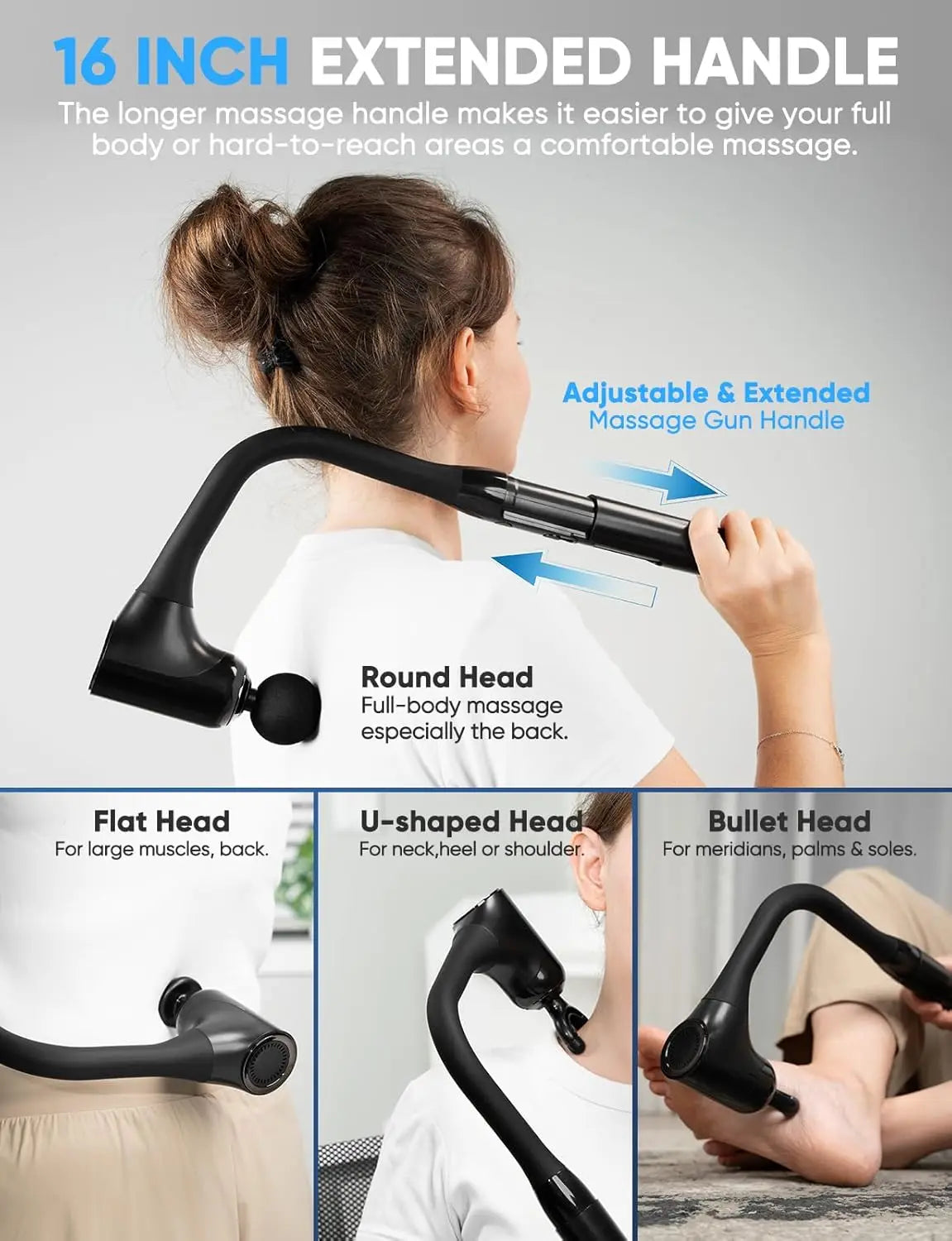 Handheld Deep Muscle Massage Gun Fitness Muscle Fascia Gun for Relief of Sore Muscles Post-Exercising Back Massager