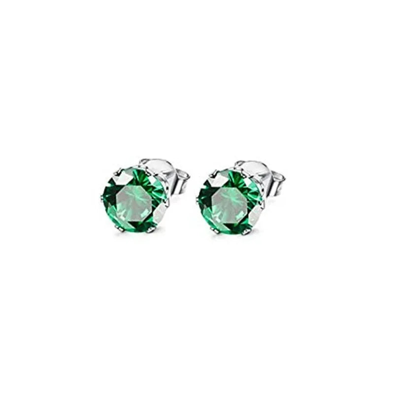 2025 Geometric Green CZ Sparkling Cubic Zirconia Earrings, Suitable for Women's Wedding Parties, Elegant Jewelry - Uknowucme