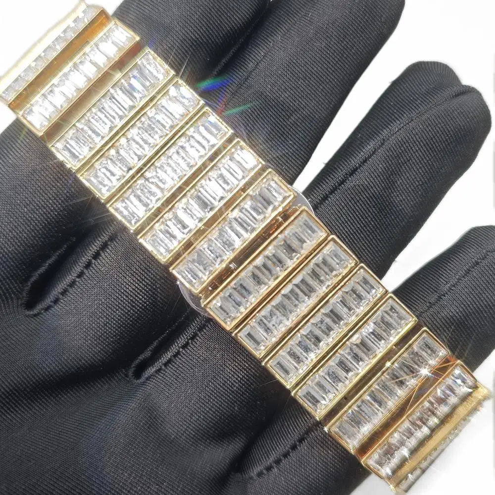 Hot Luxury Square Diamond Watch for Men Hip Hop Style Bling Bling Iced Out Wristwatch Fashion Stainless Steel Waterproof Clock - Uknowucme