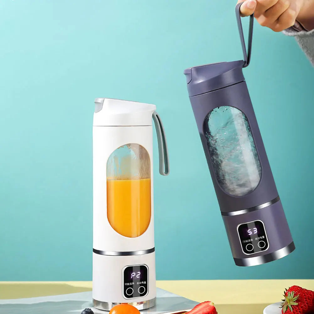450ml Portable Juicer Juicer Bottle USB Rechargeable Electric Juicer Cup with 12 Blades 1500mAh Mini Fast Electric Blender - Uknowucme