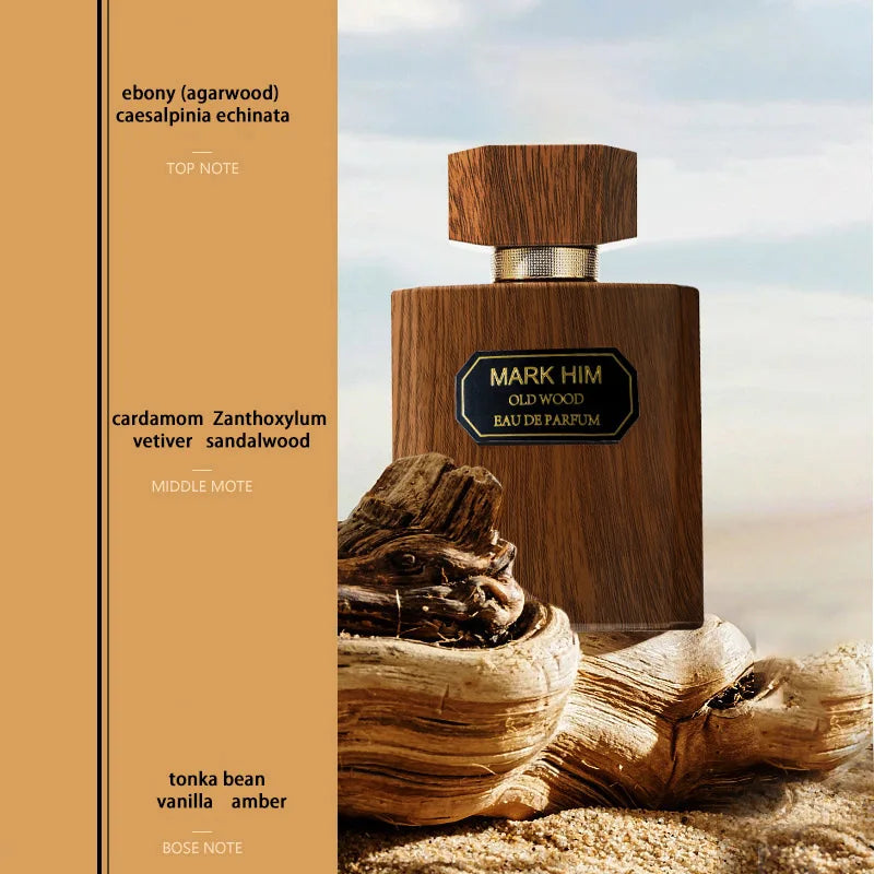 Luxury Gentleman Men's Perfume 75ml Ebony Agarwood Woody Fragrance Charm Cologne Vanilla Amber Freshness Lasting Light Fragrance - Uknowucme
