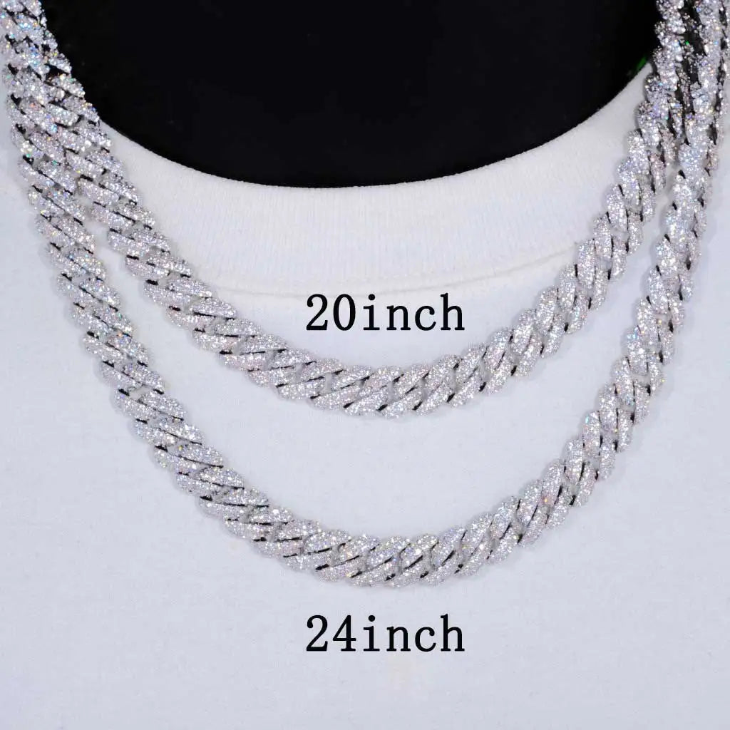 10mm CZ Stone cuban link chain Silver Gold Plated Iced Out Miami Cuban Chain Necklace for Men Women - Uknowucme