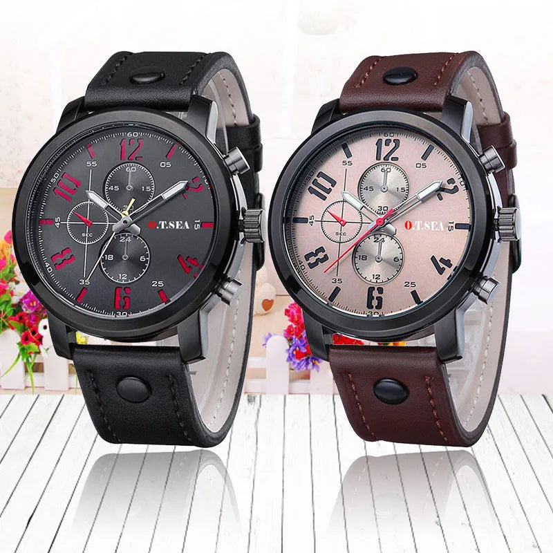 Led Watch Men'S Sports Quartz Watches Luxury Leather Wristwatches Fashion Digital Male Watches Stylish Business Mechanical Watch - Uknowucme
