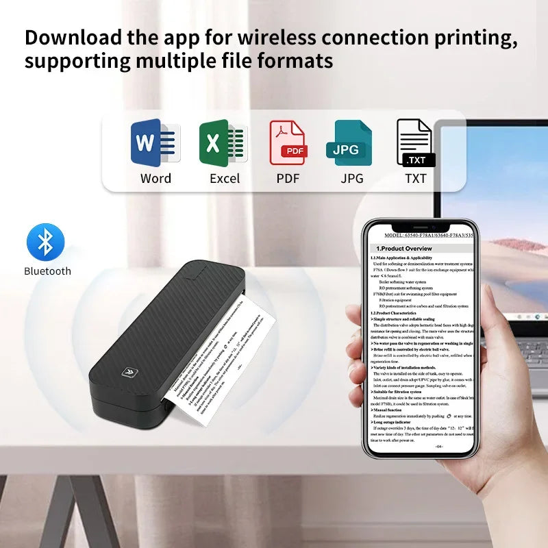 HZTZ-A4DY Thermal Printer Portable Home Printer Wireless Connection Mobile Phone Tattoo Printer - Uknowucme