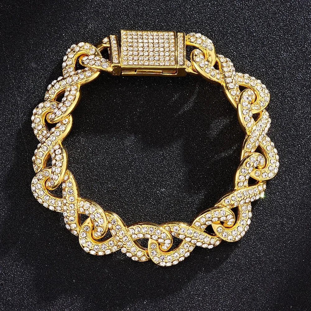 2tone Rose Gold Silver Color 13mm Miami Cuban Chain Choker Necklace Iced Out Bling Cz Zircon Charm Hip Hop Jewelry For Men Women - Uknowucme
