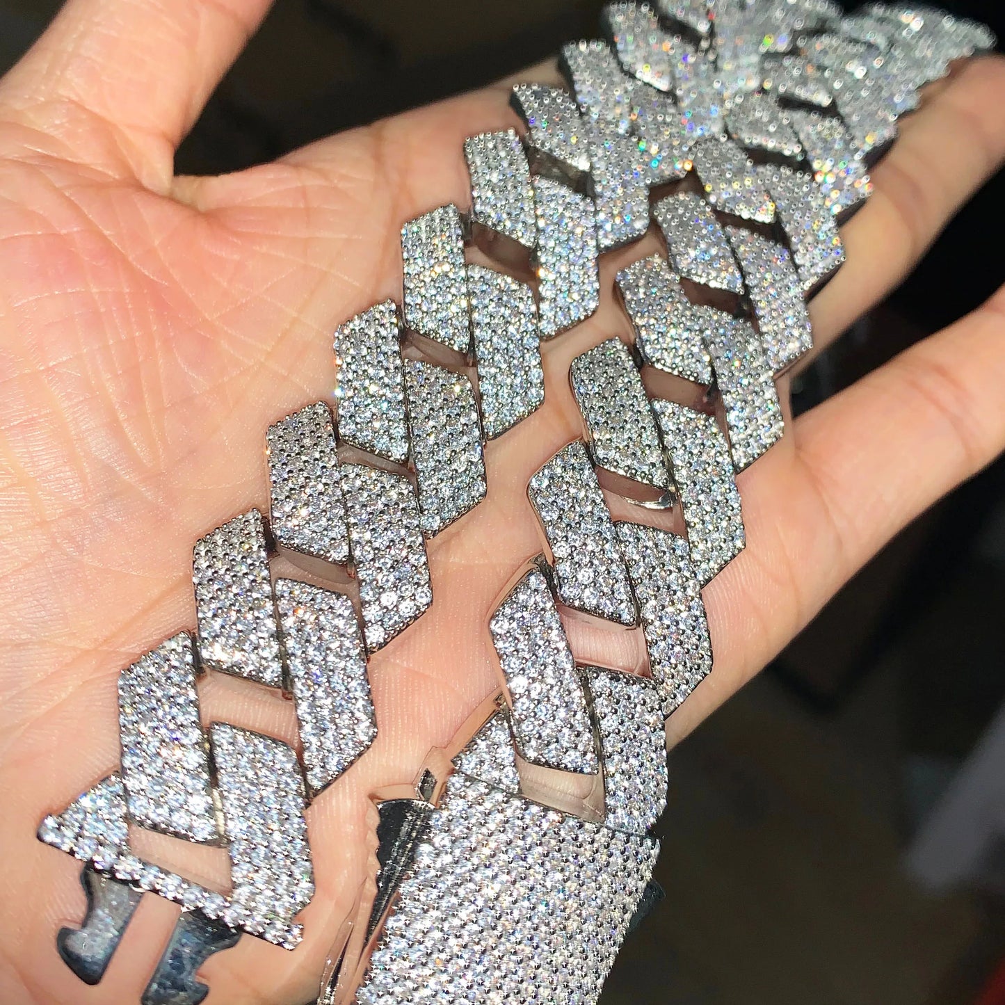 CUC Men Hip Hop Necklace 20mm 4Row Miami Cuban Chain Gold Color Iced Out Zirconia Link Fashion Rock Rapper Jewelry - Uknowucme