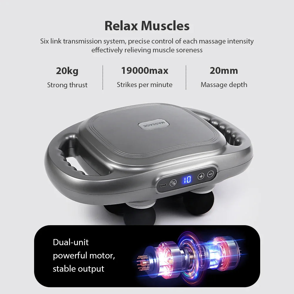 Six-head Fascia Gun High-Frequency Vibration Body Massage Gun Back and Waist Massager Massager Neck Shoulder Massager masajeador - Uknowucme