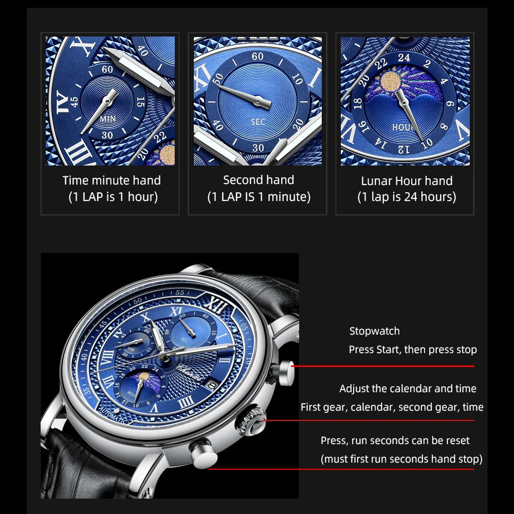 CHENXI Men Quartz Watch Luxury Sports Waterproof Chronograph Luminous Date Men’s Wrist Watch Business Leather Watches Clock - Uknowucme