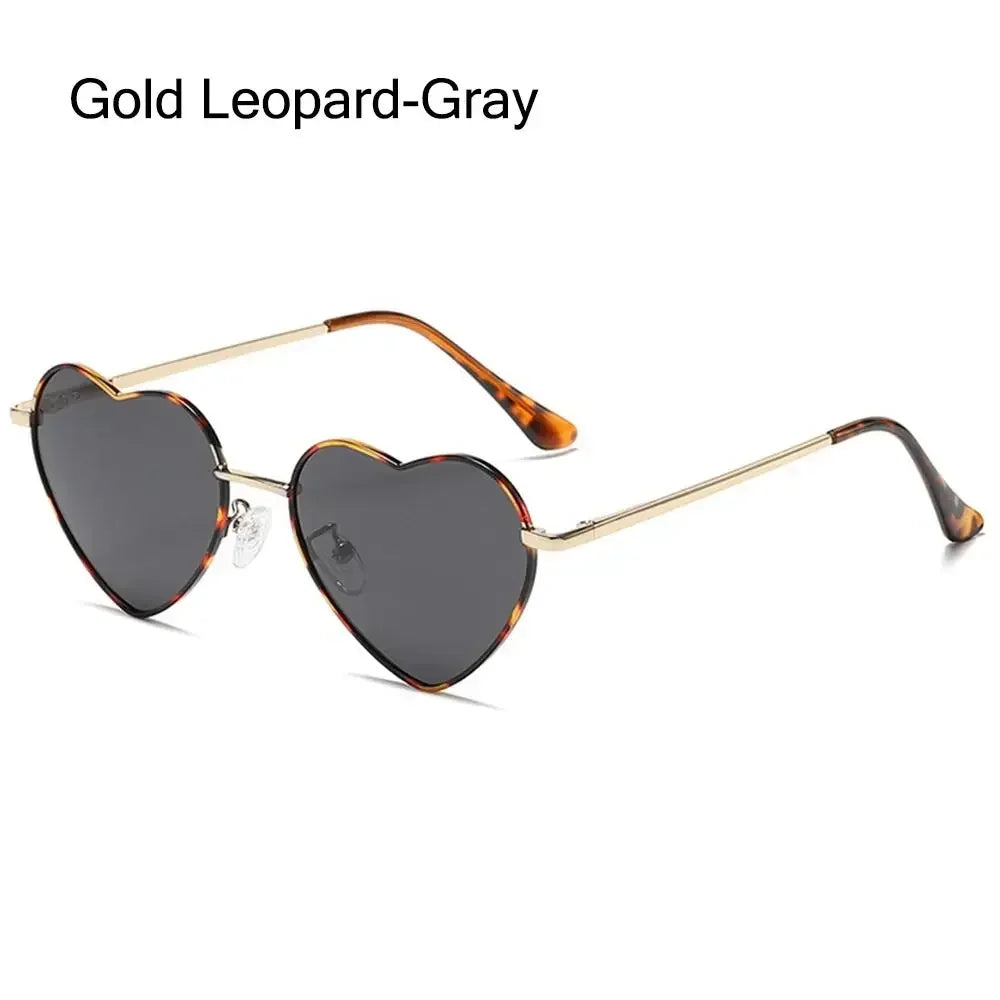 Heart-Shaped Sunglasses Heart Sun Glasses Shades Vintage 90s Glasses UV400 Protection Metal Frame Sunglasses Fancy Accessories - Uknowucme