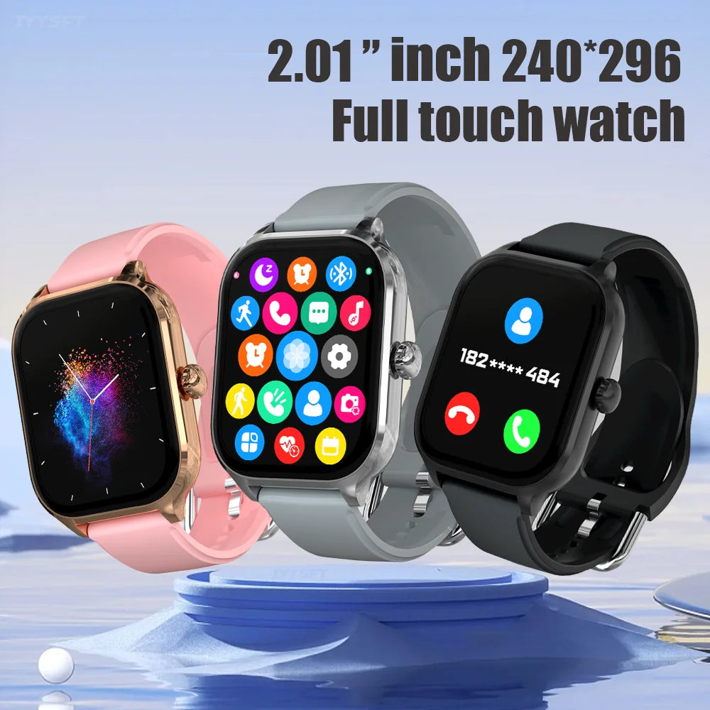 LAXASFIT Smart Watch 2.01” HD Screen Bluetooth Voice Call Multi Sport Mode Heart Rate Sleep Monitoring Smart Watch for Men Wome - Uknowucme