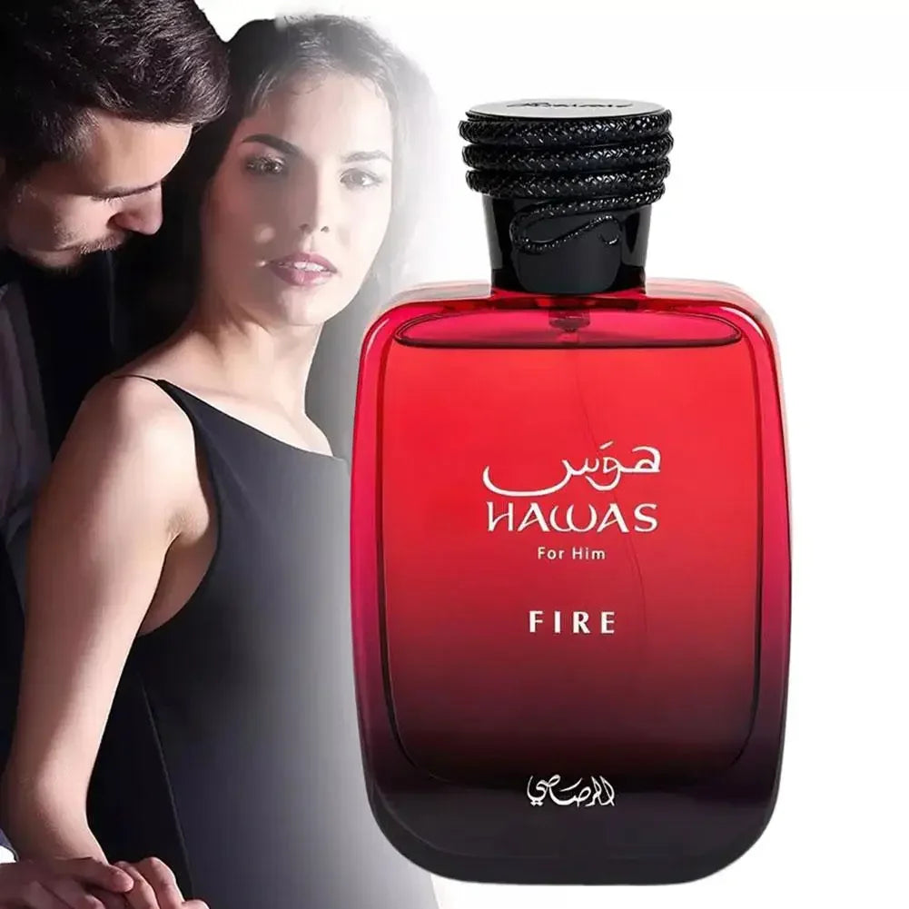 100ml Hawas Fire Men's EDP Spray Long-lasting Arabian Luxury, Fresh Rich Scent, Premium Masculine Fragrance Ideal for Nights Out - Uknowucme