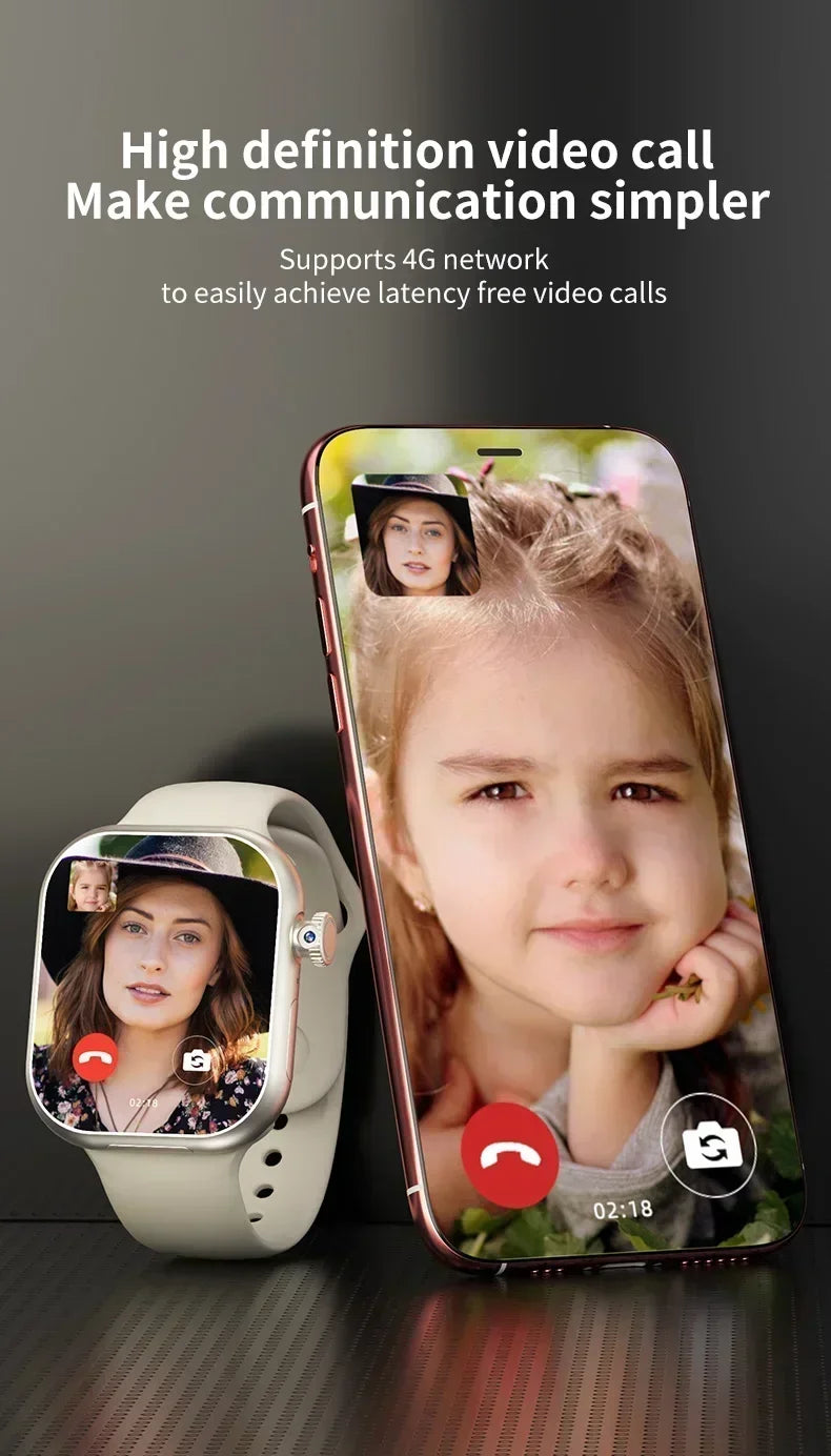 The smartwatch is equipped with an 8-megapixel rotating camera, 5G Android VP29, 256GB storage, Sim card, GPS and WIFI - Uknowucme