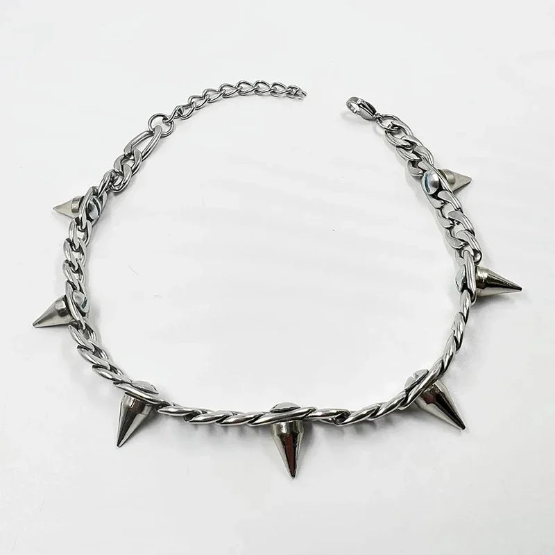 Hip -hop Metal Rivet Pendant Necklace For Women Men Punk Rock Gothic Fashion Necklace Charm 90s Aesthetic Jewelry Gift - Uknowucme