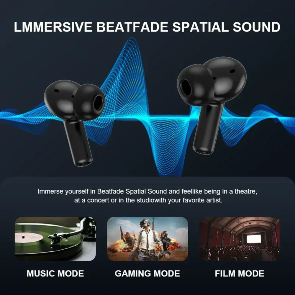 ANC Active Noise Cancellation 13 Functions Bluetooth 5.3 Wireless Headphones with LED Touchscreen TWS Android/iOS Latest Models - Uknowucme