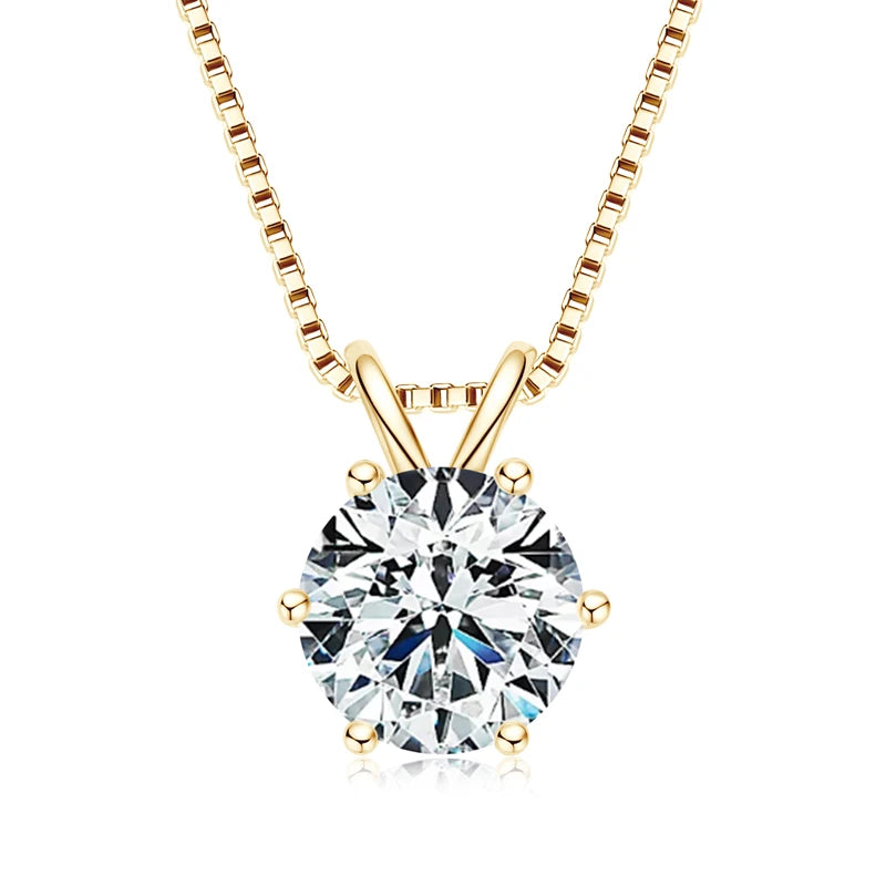 Lnngy 0.5ct-5ct Moissanite Pendant Necklace With Certificate For Women Original Real 925 Silver Chain Solitaire Drop Necklaces - Uknowucme