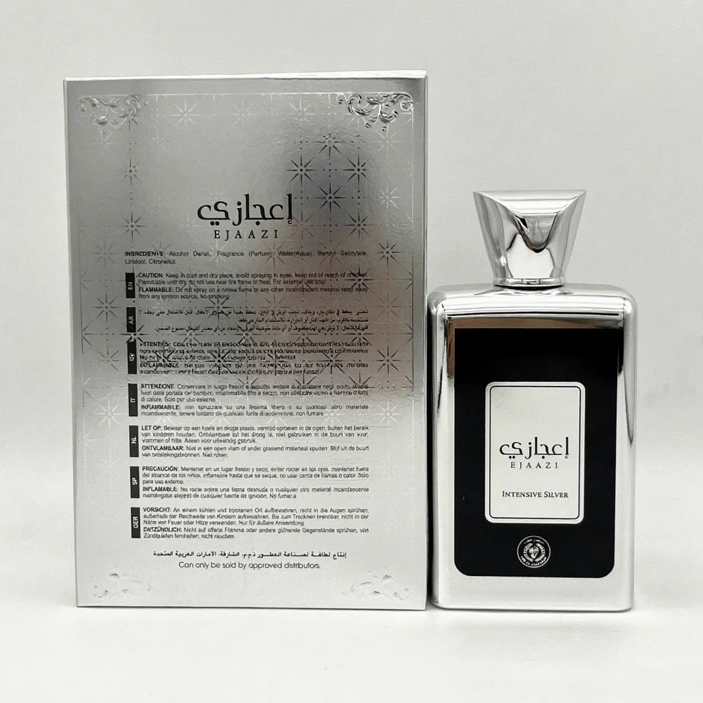 Arab Perfume For Man Arabic Long Lasting Fragrance Body Spray Silver Classic Cologne Parfum Fragrant Notes EJAAZI For Men - Uknowucme