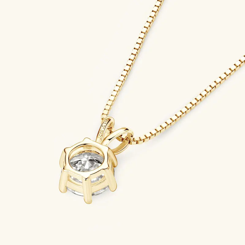 Lnngy 0.5ct-5ct Moissanite Pendant Necklace With Certificate For Women Original Real 925 Silver Chain Solitaire Drop Necklaces - Uknowucme