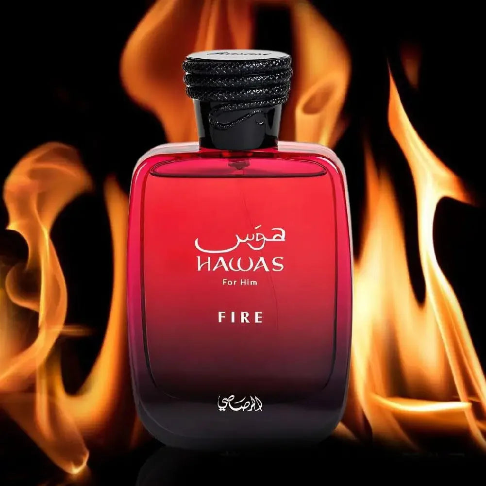 100ml Hawas Fire Men's EDP Spray Long-lasting Arabian Luxury, Fresh Rich Scent, Premium Masculine Fragrance Ideal for Nights Out - Uknowucme