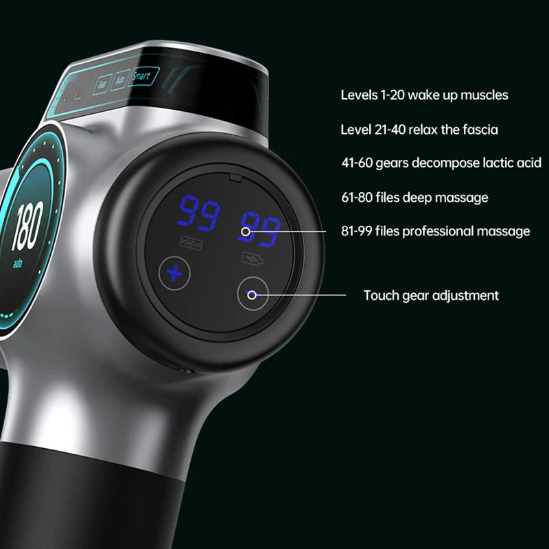Professional Massage Gun 2-Colors LCD Screen Electric Deep Tissue Muscle Body Back Massager Relaxation Pain Relief Fascia Gun - Uknowucme