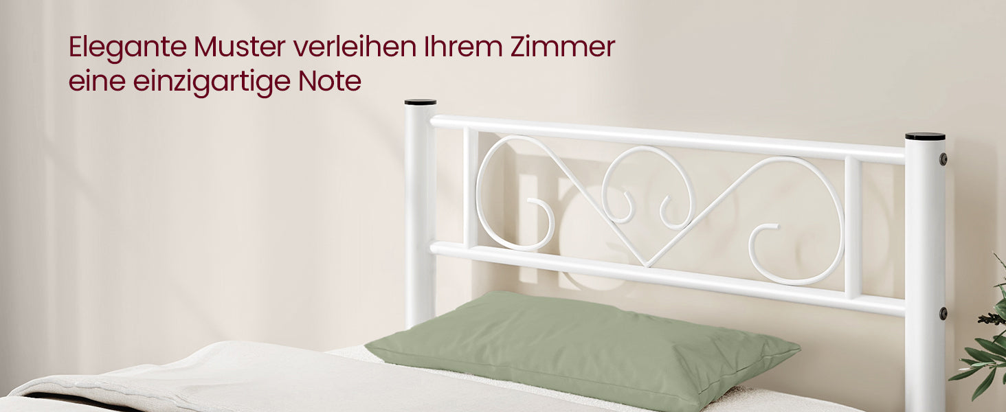 VASAGLE bed 90x200 cm, guest bed, single metal bed, bed rack, bed frame, metal bed, easy assembly - Uknowucme