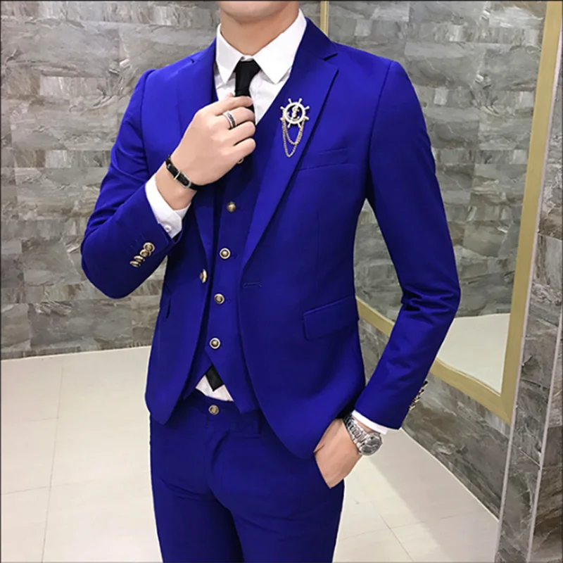 Men's Suits High Quality Wedding Groom Tuxedos Single Button Slim Fit Business Prom Dress Men's Formal Dress Suits - Uknowucme