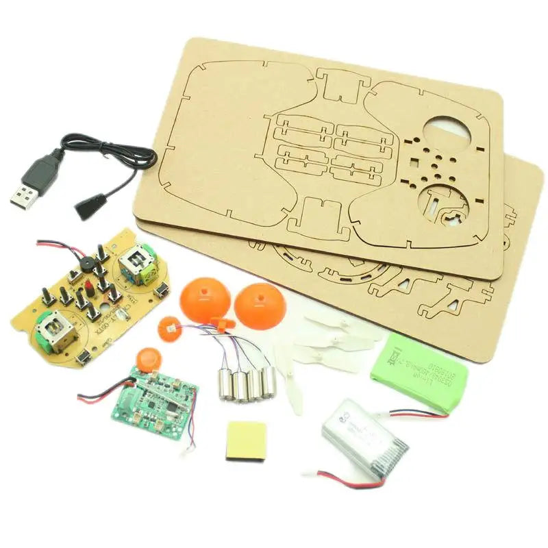 Wooden Drone  DIY kit Wooden assembled  Remote control toy fixed kit Remote Controlled Toys diy kit Training quadcopters - Uknowucme