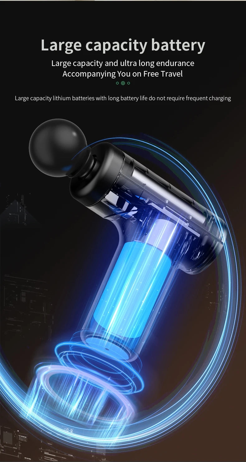 MUKASI Massage Gun Portable Percussion Pistol Massager For Body Neck Deep Tissue Muscle Relaxation Gout Pain Relief Fitness