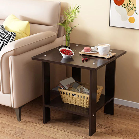 Simple Bedside Table Wooden Double Layers Solid Wood Nightstands Night Table For Table Sofa Side Table Home Furniture - Uknowucme