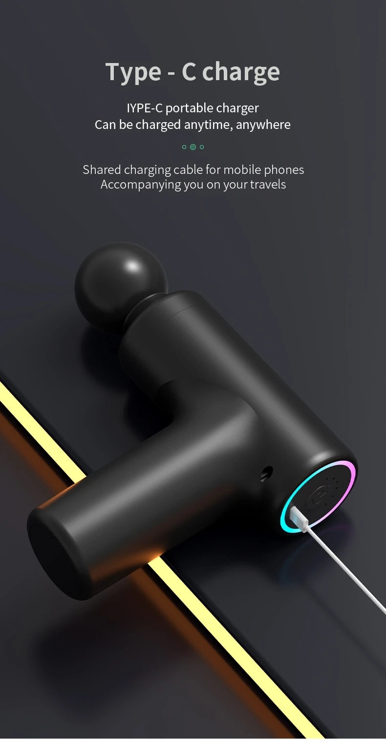 MUKASI Massage Gun Portable Percussion Pistol Massager For Body Neck Deep Tissue Muscle Relaxation Gout Pain Relief Fitness