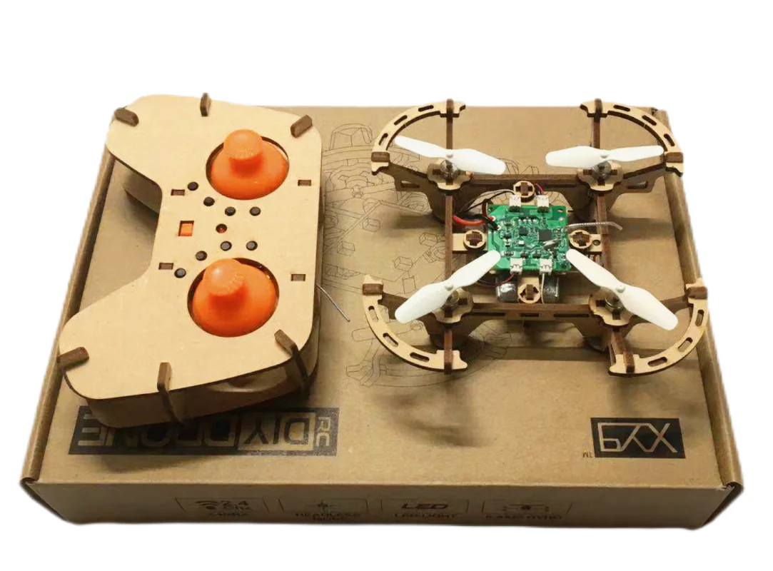 Wooden Drone  DIY kit Wooden assembled  Remote control toy fixed kit Remote Controlled Toys diy kit Training quadcopters - Uknowucme