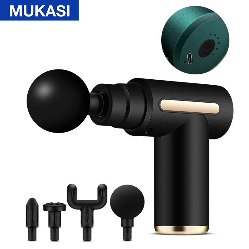 MUKASI Massage Gun Portable Percussion Pistol Massager For Body Neck Deep Tissue Muscle Relaxation Gout Pain Relief Fitness