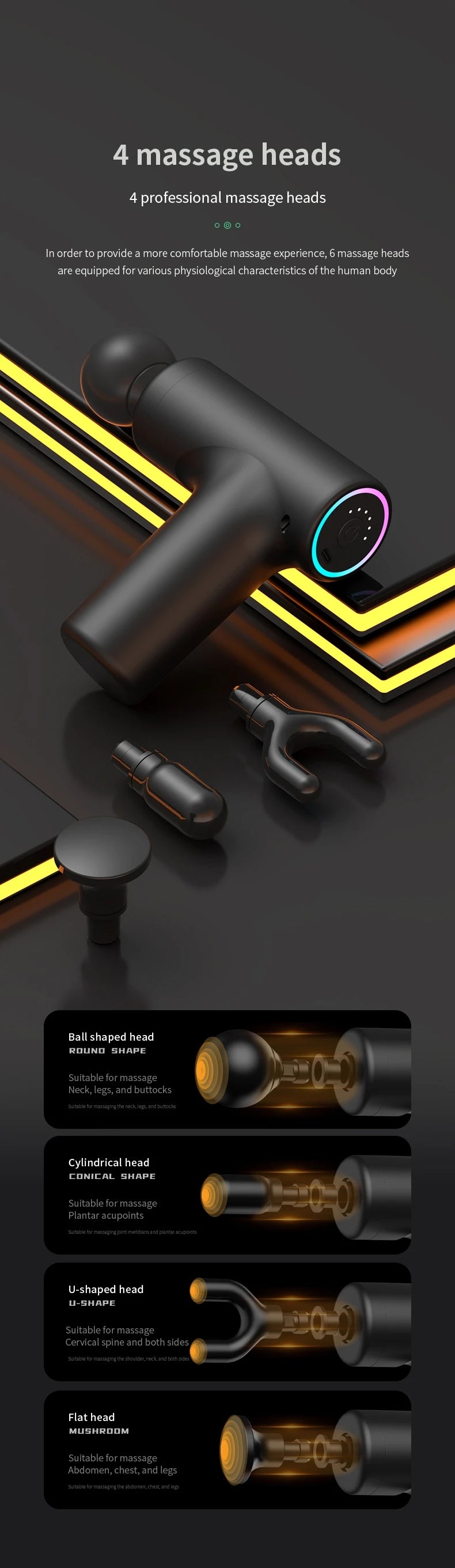 MUKASI Massage Gun Portable Percussion Pistol Massager For Body Neck Deep Tissue Muscle Relaxation Gout Pain Relief Fitness