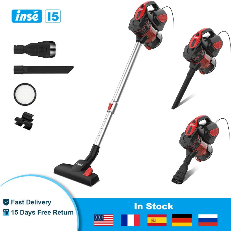 Vacuum Cleaner Corded 18Kpa Powerful Suction 600W Motor Handheld Vacuum Cleaner Multipurpose 3 in 1 Household Cleaning Appliance