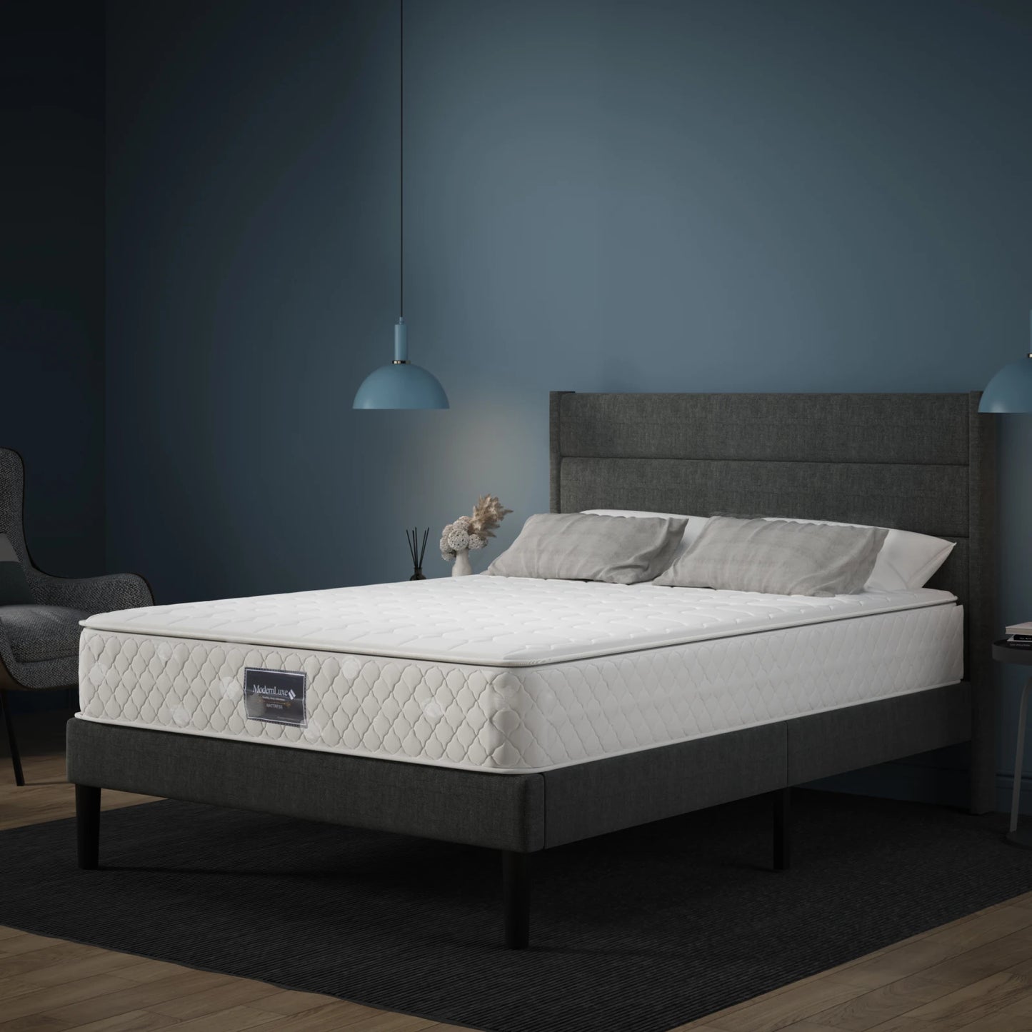 Anajqaqia 160x200x25cm Spring Mattress, with H3 Hardness, Oeko-Tex Certified, Quilted Microfibre Cover, Premium Sleeping Comfort