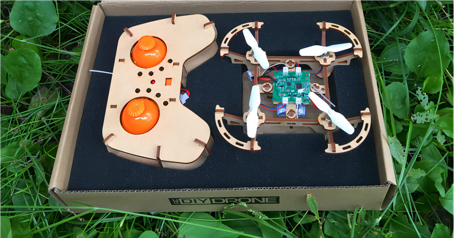 Wooden Drone  DIY kit Wooden assembled  Remote control toy fixed kit Remote Controlled Toys diy kit Training quadcopters - Uknowucme