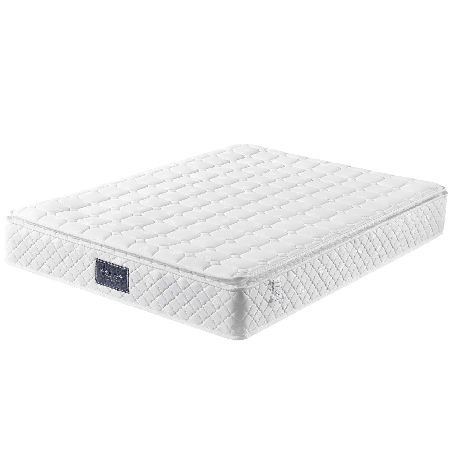 Rosahqnda 140x200 cm Spring Core mattress Breathable Foam Hardness H3 Double Cloth Polyester Cover White