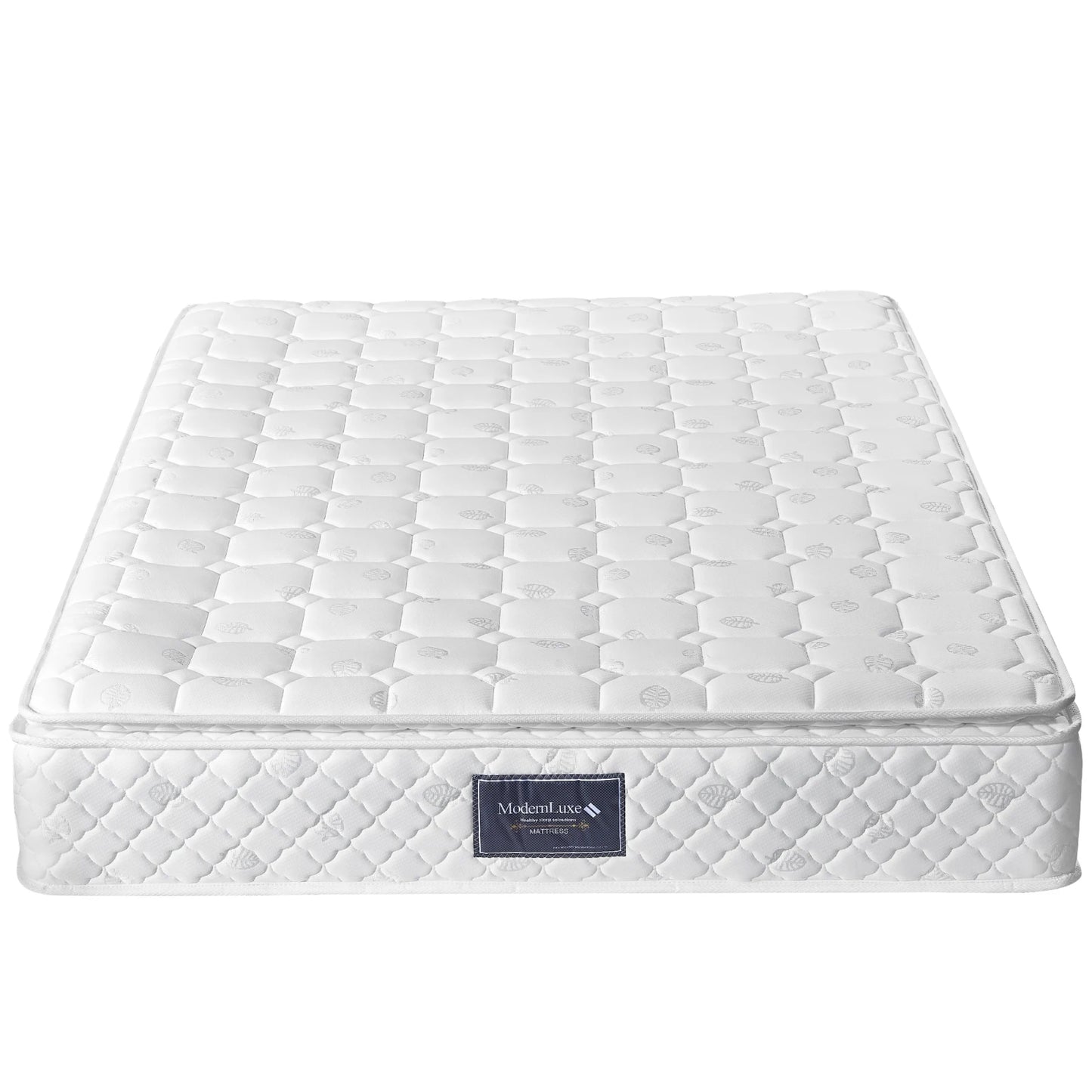 Rosahqnda 140x200 cm Spring Core mattress Breathable Foam Hardness H3 Double Cloth Polyester Cover White