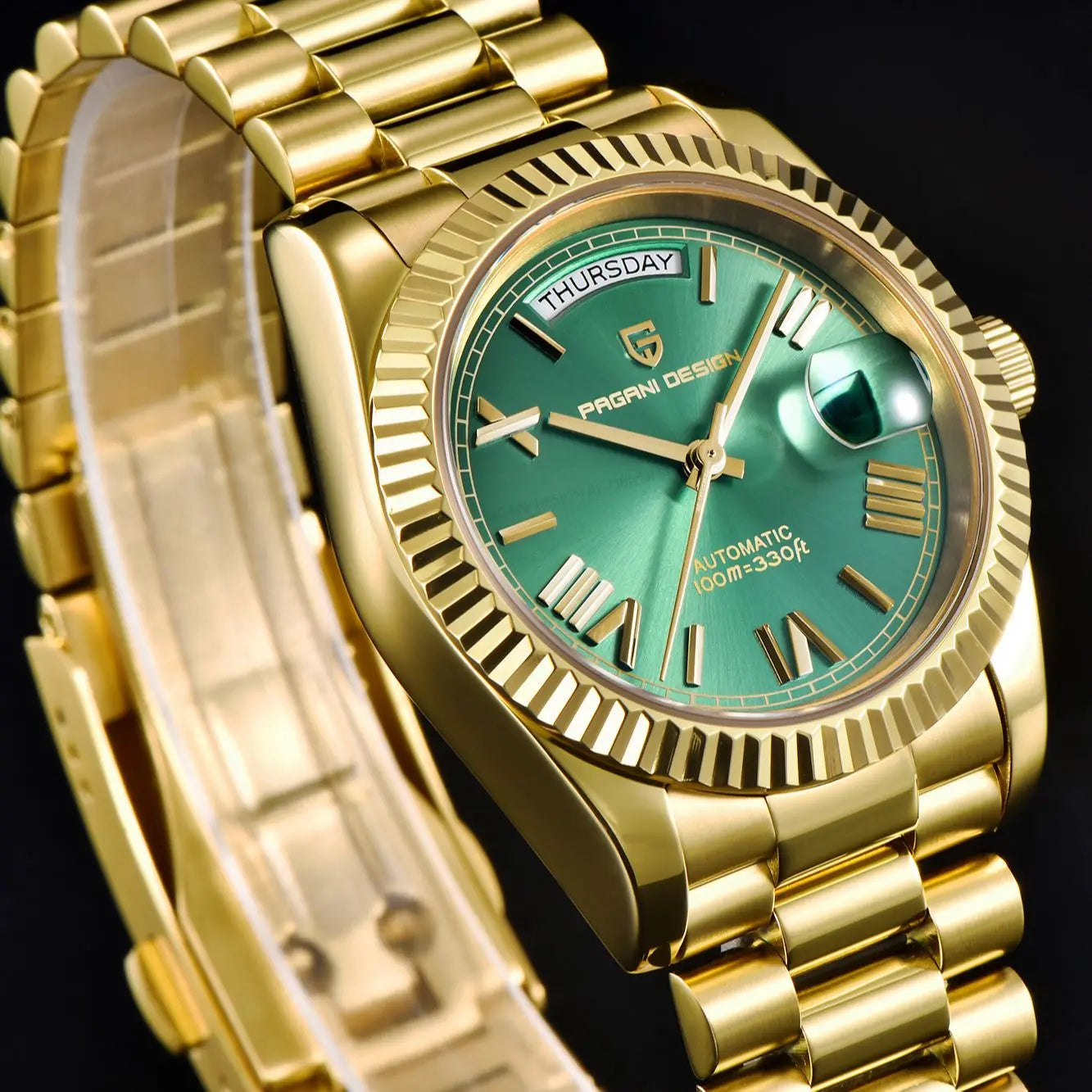 PAGANI DESIGN DD36 Gold Green V2 Men's Mechanical Watches Luxury Automatic Watch For Men 2024 New AR Sapphire glass Wrist watch - Uknowucme