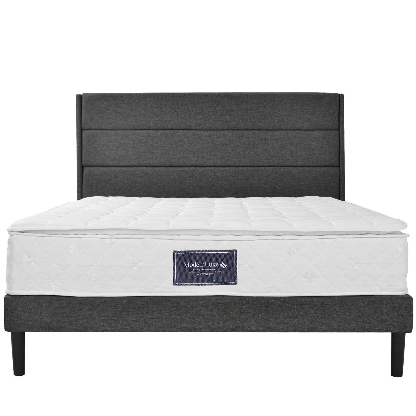 Rosahqnda 140x200 cm Spring Core mattress Breathable Foam Hardness H3 Double Cloth Polyester Cover White