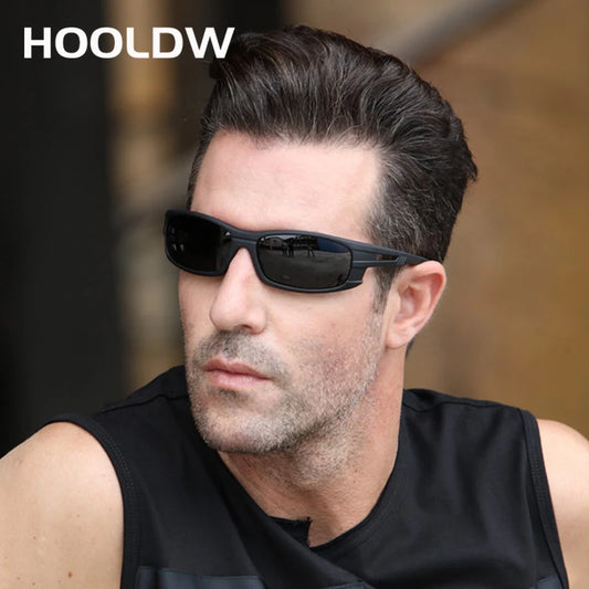 HOOLDW Fashion Men Polarized Sunglasses Glasses Outdoor Sports Fishing Driving Sun glasses Brand Designer Oculos masculino UV400 - Uknowucme