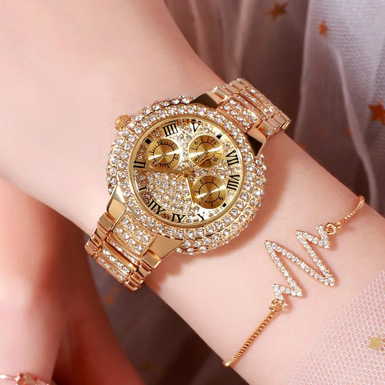 Luxury watch women ladies Stainless Steel bracelet watch diamond Fashion waterproof quartz watch relogio feminino Wristwatches - Uknowucme