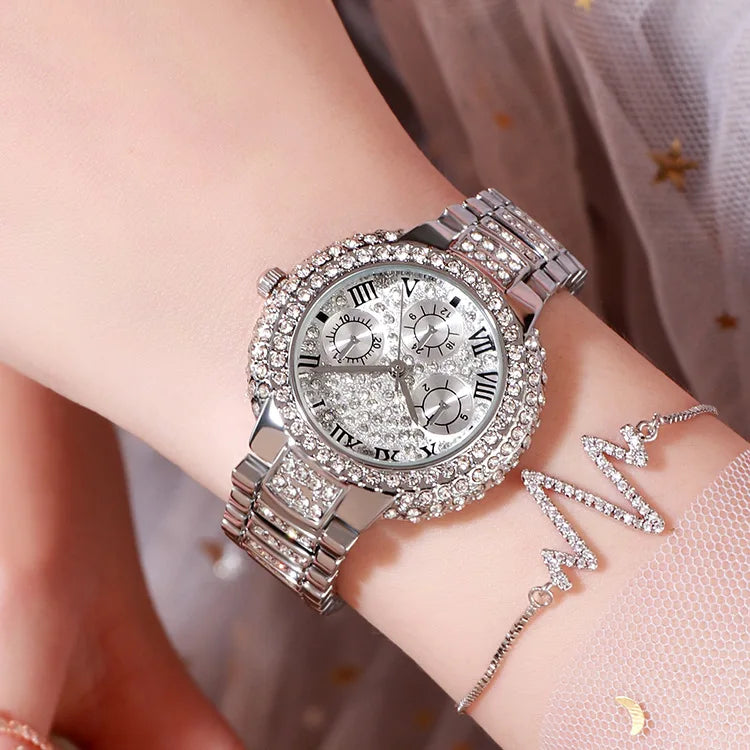 Luxury watch women ladies Stainless Steel bracelet watch diamond Fashion waterproof quartz watch relogio feminino Wristwatches - Uknowucme
