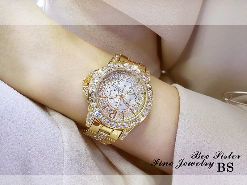 Women Watches Quartz Diamond Luxury Watch Fashion Top Brand Wristwatch Fashion Watch Ladies Crystal Jewelry Rose Gold Watch - Uknowucme